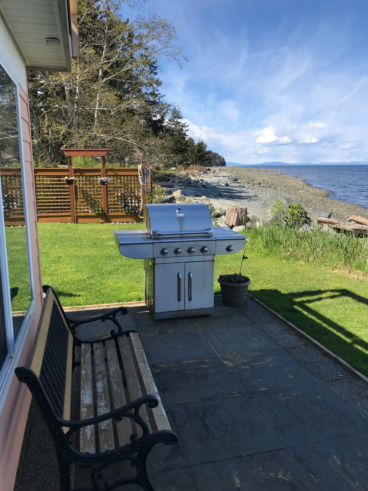 Deck and BBQ overlooking the water